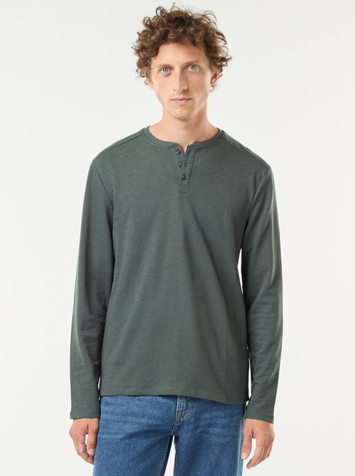 T-shirt met tuniekhals en lange mouw - Kiabi