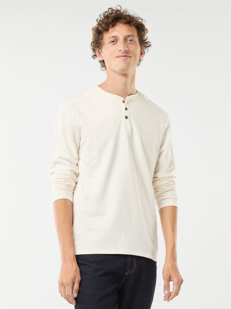 T-shirt met tuniekhals en lange mouw Wit - Kiabi