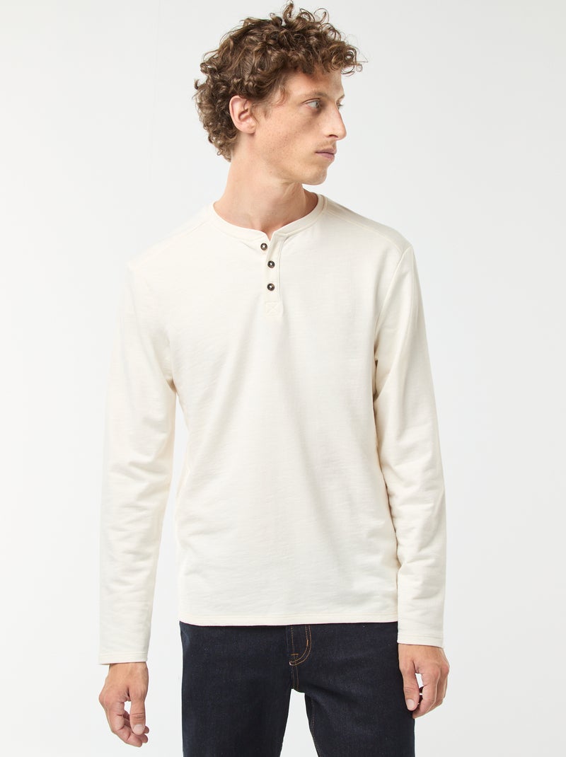 T-shirt met tuniekhals en lange mouw Wit - Kiabi