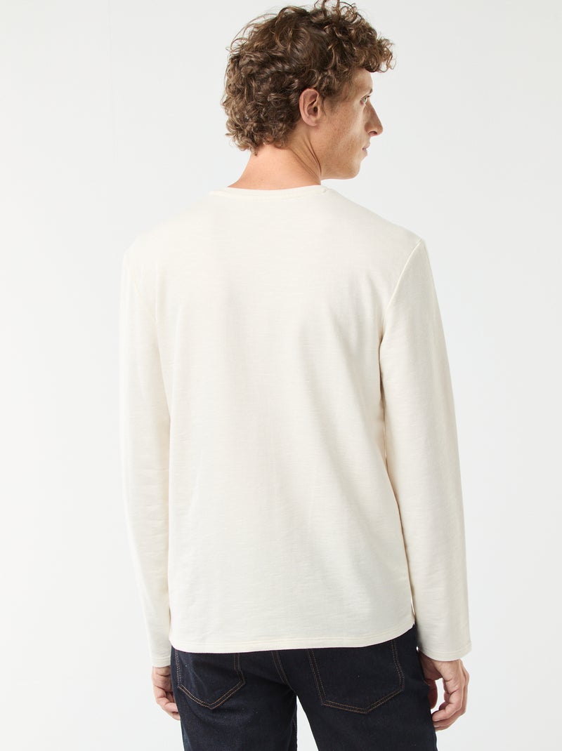 T-shirt met tuniekhals en lange mouw Wit - Kiabi