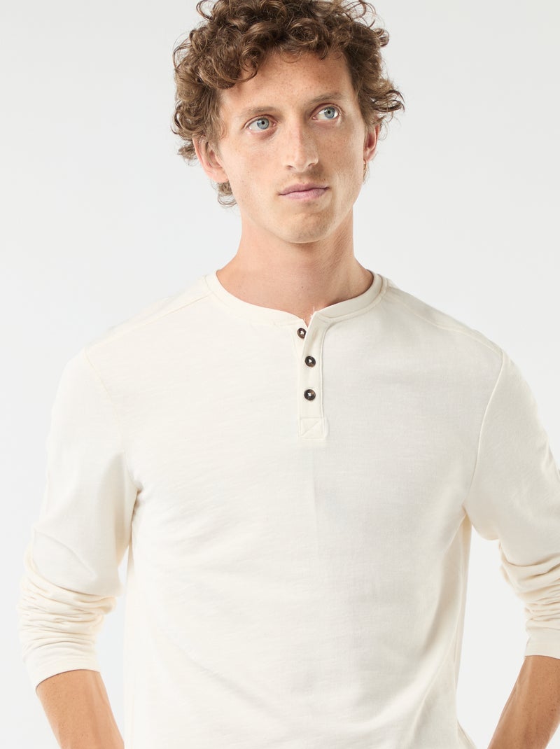T-shirt met tuniekhals en lange mouw Wit - Kiabi