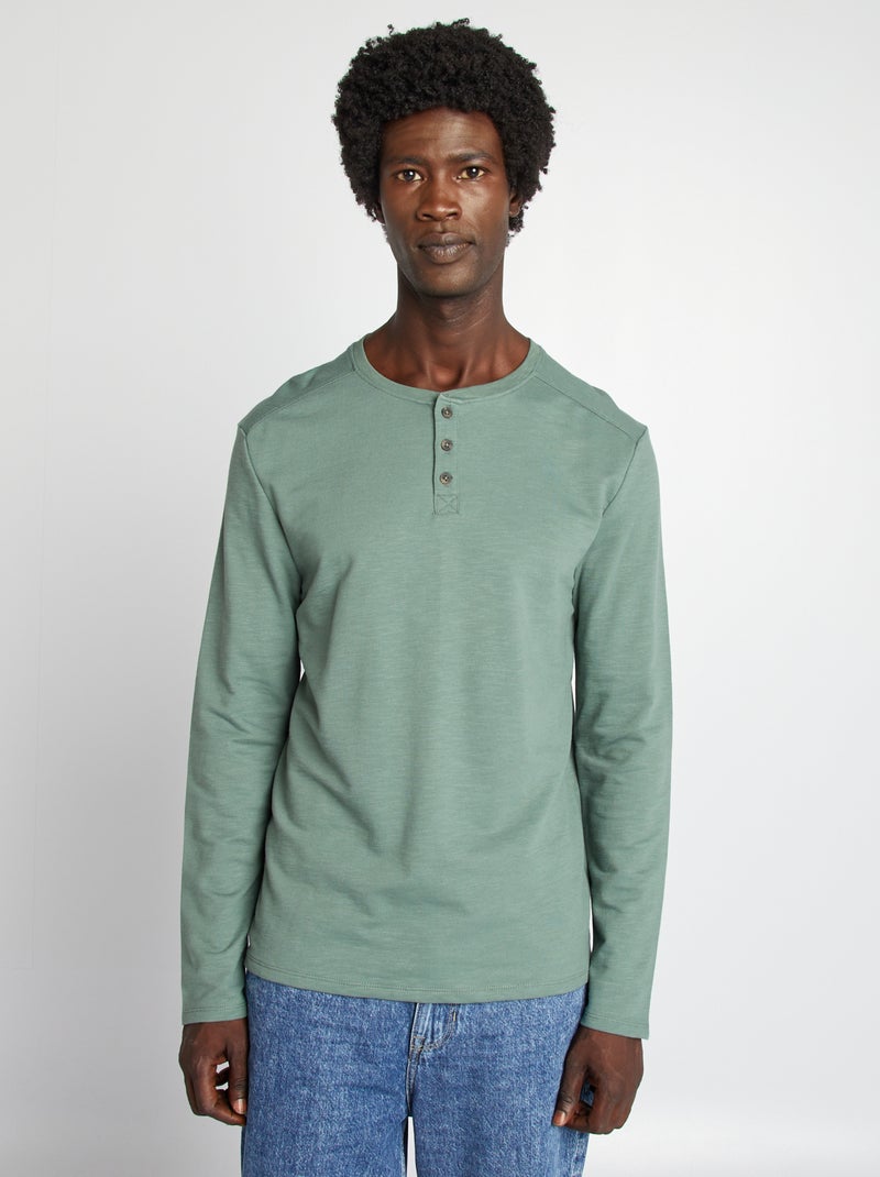 T-shirt met tuniekhals GROEN - Kiabi