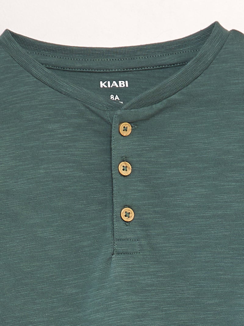 T-shirt met tuniekhals GROEN - Kiabi