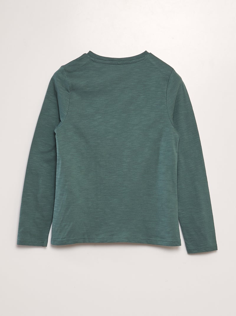 T-shirt met tuniekhals GROEN - Kiabi