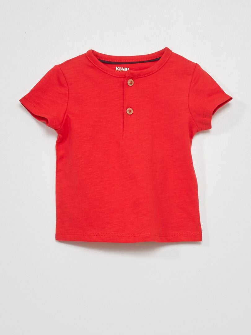 T-shirt met tuniekhals rood - Kiabi