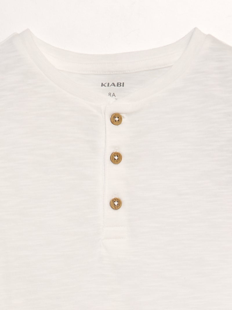 T-shirt met tuniekhals WIT - Kiabi