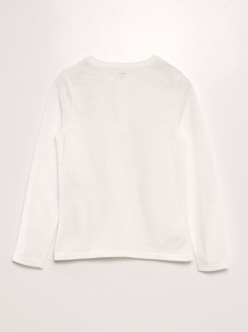 T-shirt met tuniekhals WIT - Kiabi