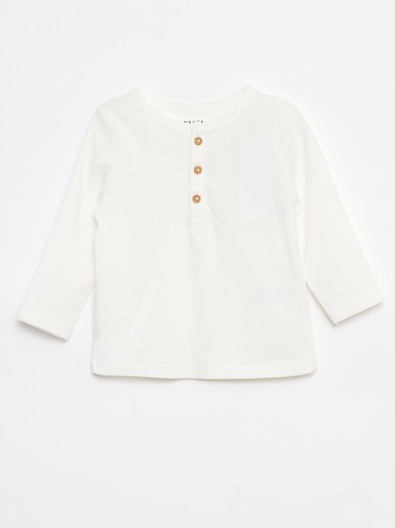 T-shirt met tuniekhals Wit - Kiabi