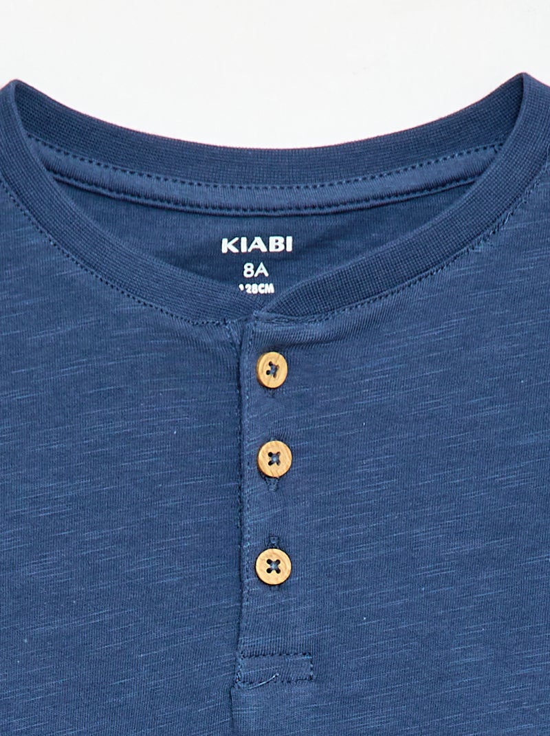 T-shirt met tuniekkraag Blauw - Kiabi