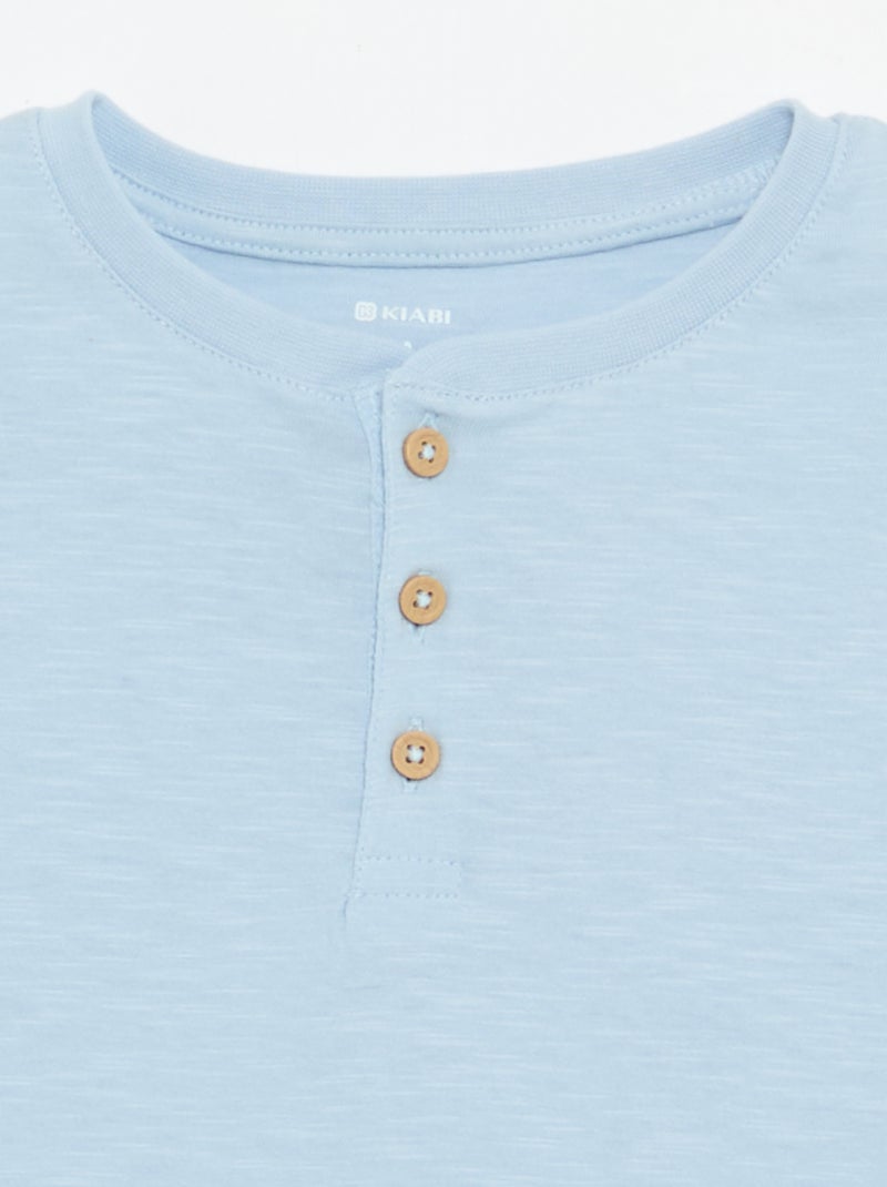 T-shirt met tuniekkraag Blauw - Kiabi