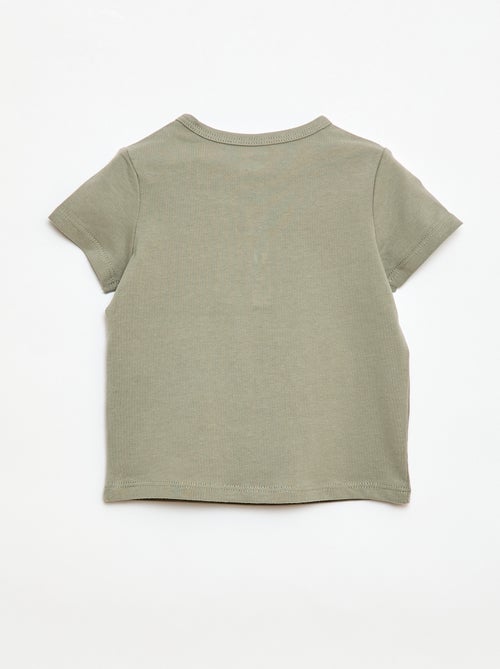 T-shirt met tuniekkraag en knoopjes - Kiabi