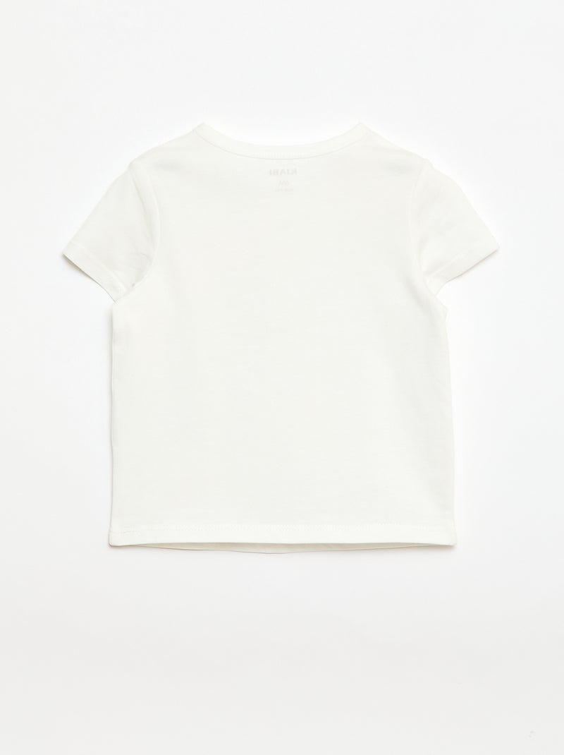 T-shirt met tuniekkraag en knoopjes Wit - Kiabi
