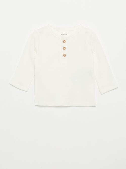 T-shirt met Tunisische kraag - Kiabi T-shirt met Tunisische kraag - Kiabi