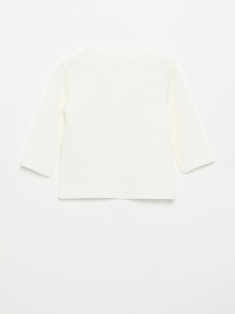 T-shirt met Tunisische kraag Wit - Kiabi
