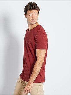 T-shirt met V-hals, 1,90 m+ - Kiabi