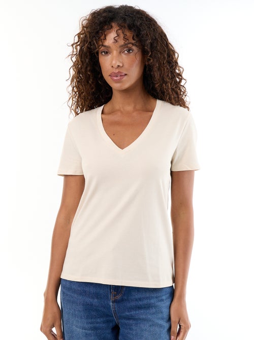 T-shirt met V-hals - Kiabi T-shirt met V-hals - Kiabi
