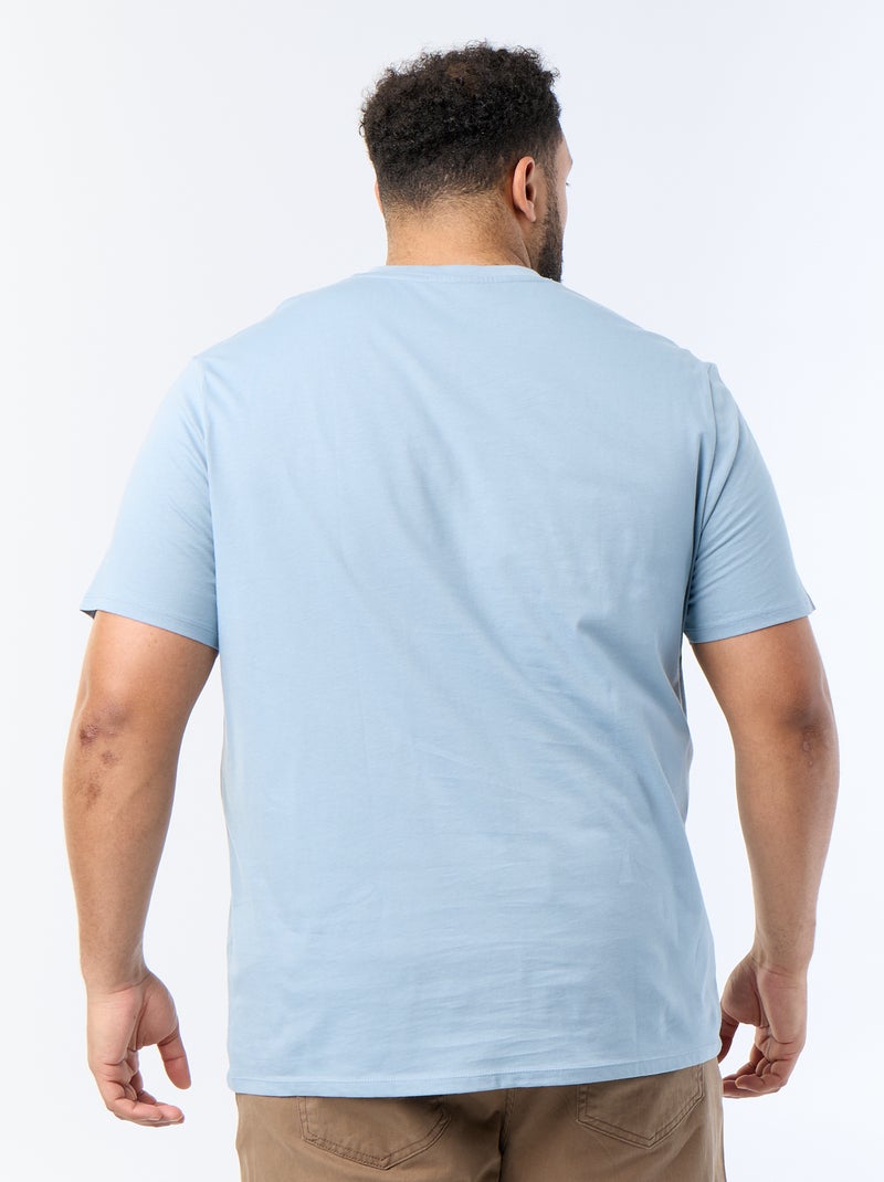 T-shirt met V-hals Blauw - Kiabi