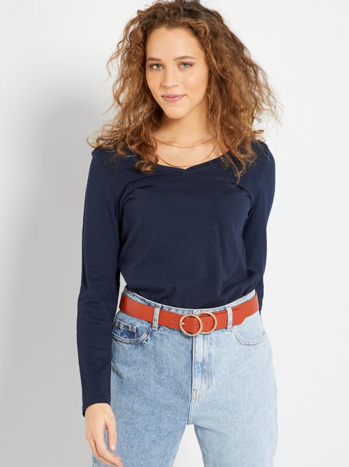 T-shirt met V-hals - Kiabi