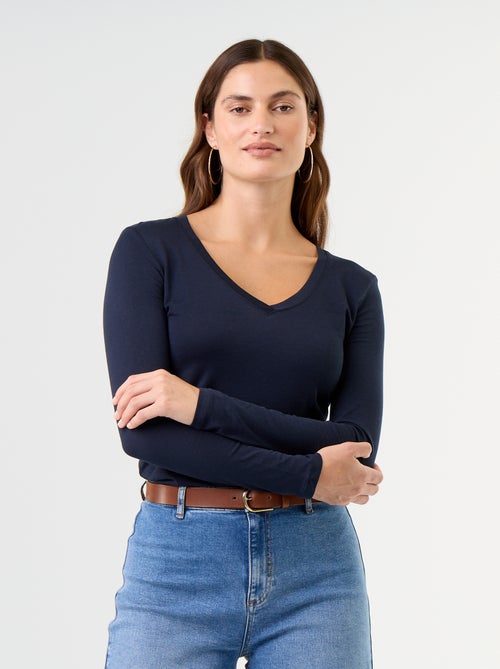 T-shirt met V-hals - Kiabi