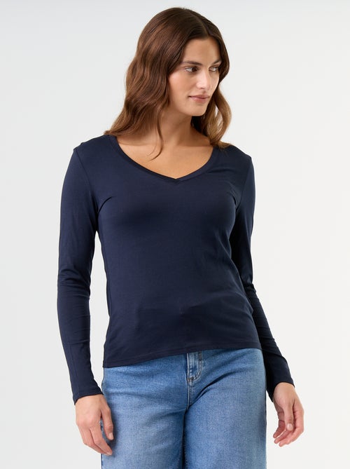 T-shirt met V-hals - Kiabi