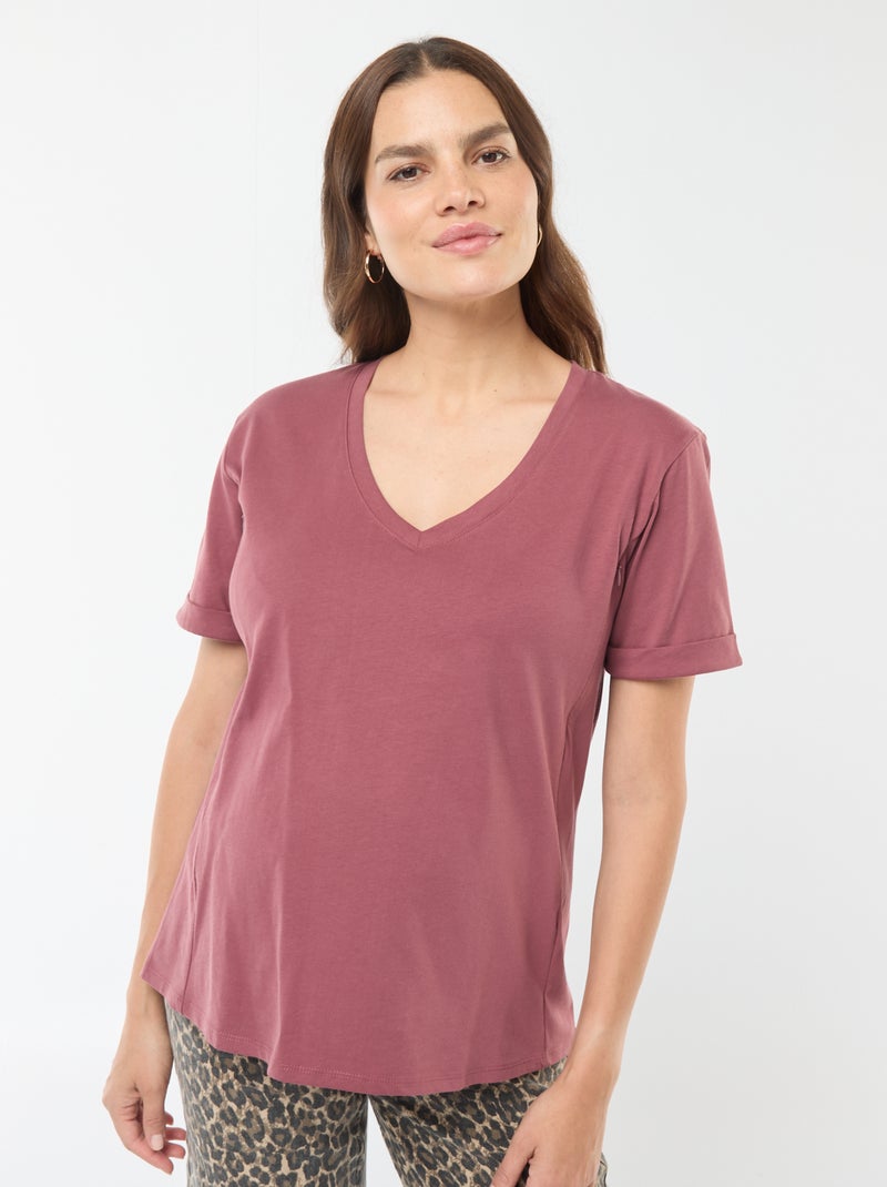 T-shirt met V-hals | Borstvoedingsmodel Rose - Kiabi