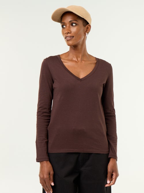 T-shirt met V-hals - Kiabi