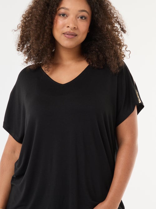 T-shirt met V-hals en lovertjes 'Vero Moda' - Kiabi