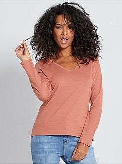 T-shirt met V-hals - Kiabi