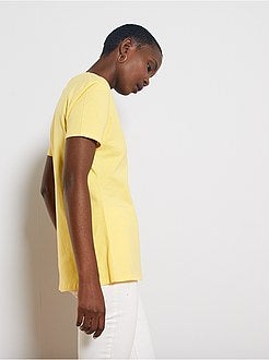 Damesmode maat 34-48 - T-shirt met V-hals - Kiabi
