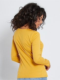 T-shirt met V-hals - Kiabi