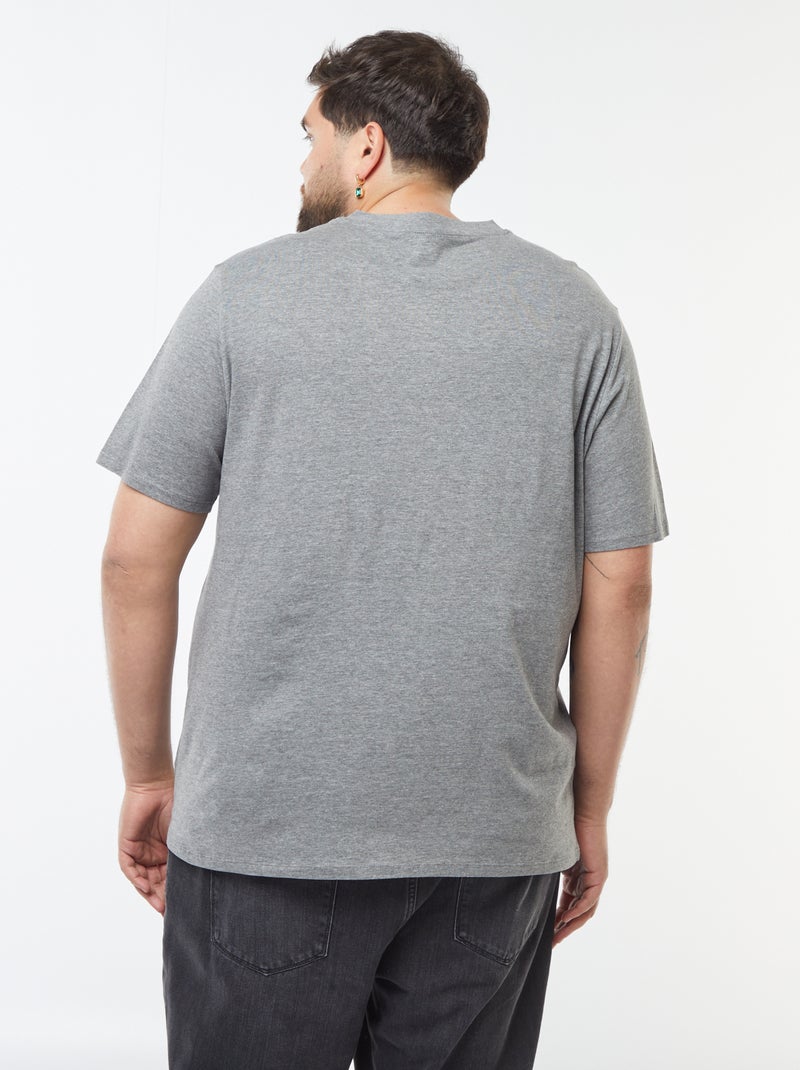T-shirt met V-hals Grijs - Kiabi
