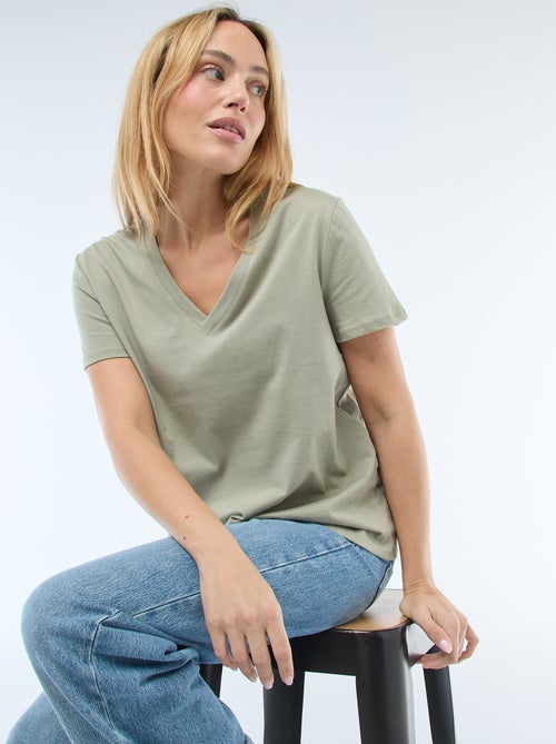 T-shirt met V-hals - Kiabi
