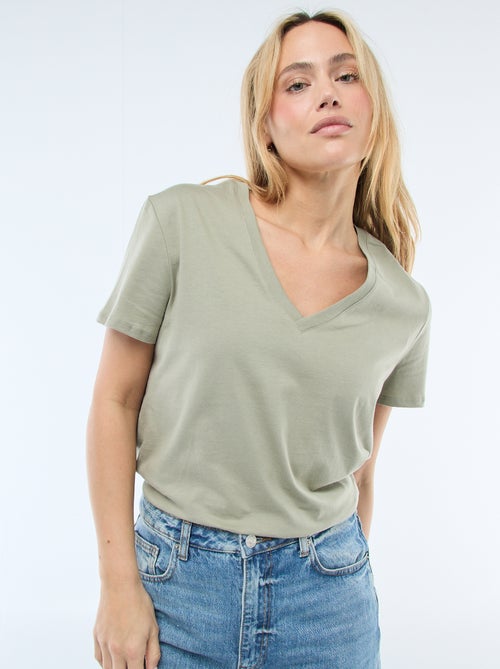 T-shirt met V-hals - Kiabi