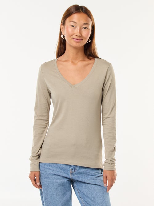 T-shirt met V-hals - Kiabi