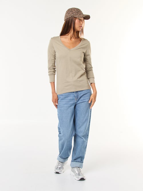 T-shirt met V-hals - Kiabi