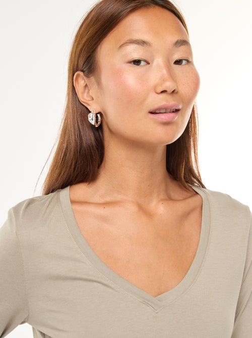 T-shirt met V-hals - Kiabi