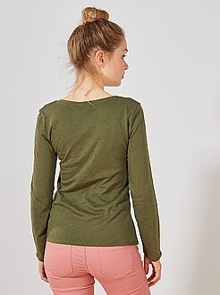 T-shirt met V-hals - Kiabi