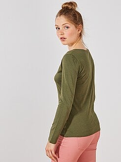 T-shirt met V-hals - Kiabi