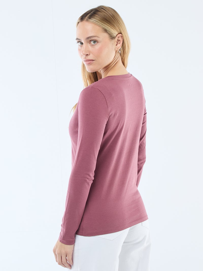 T-shirt met V-hals Rose - Kiabi