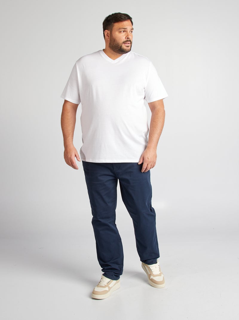 T-shirt met V-hals wit - Kiabi