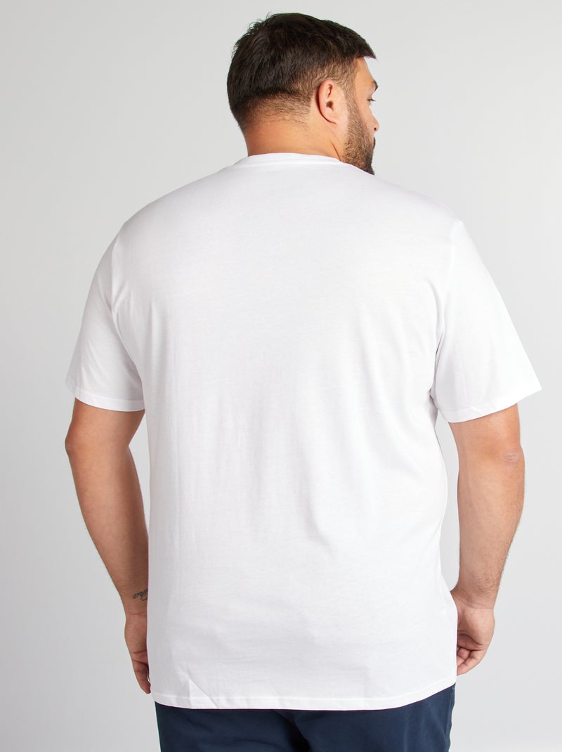T-shirt met V-hals wit - Kiabi