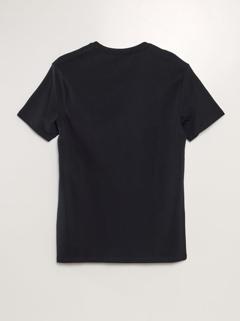 T-shirt met V-hals zwart - Kiabi
