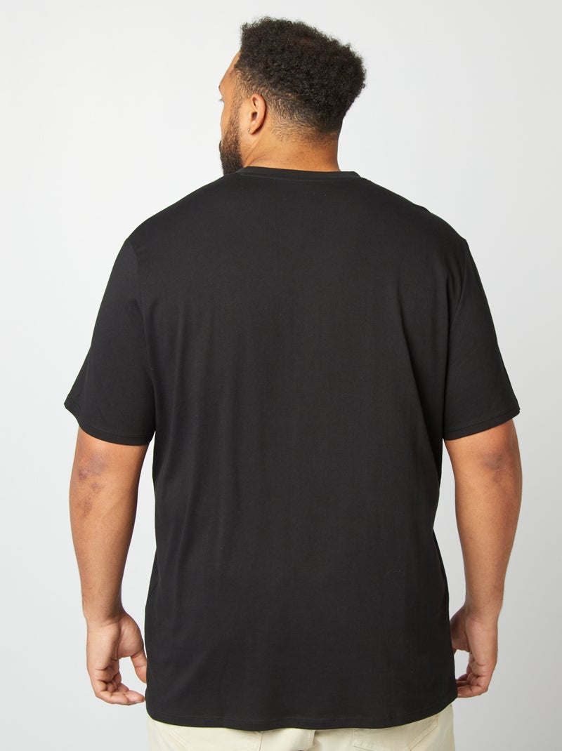 T-shirt met V-hals zwart - Kiabi