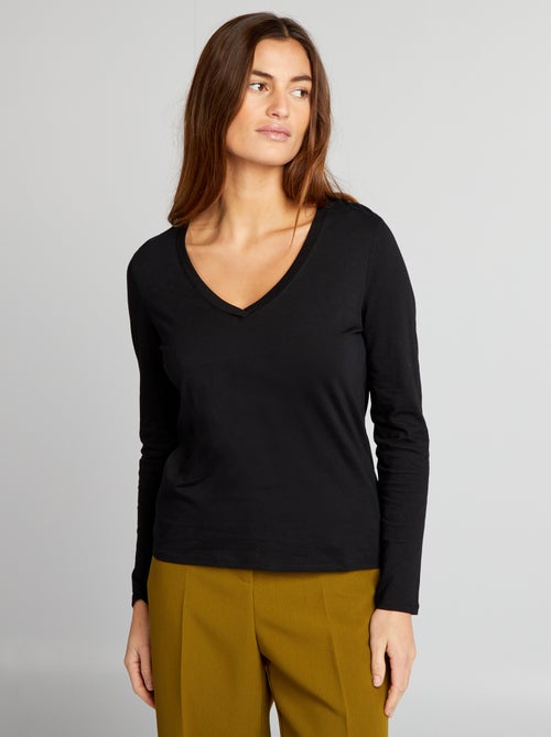 T-shirt met V-hals - Kiabi