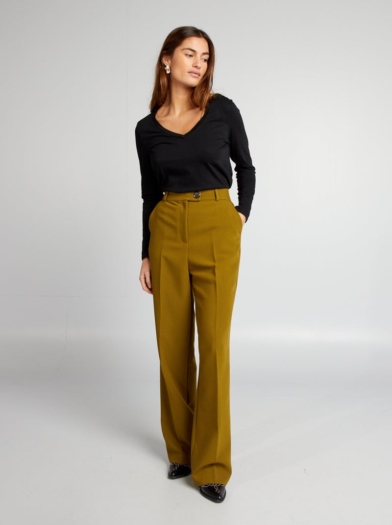 T-shirt met V-hals zwart - Kiabi