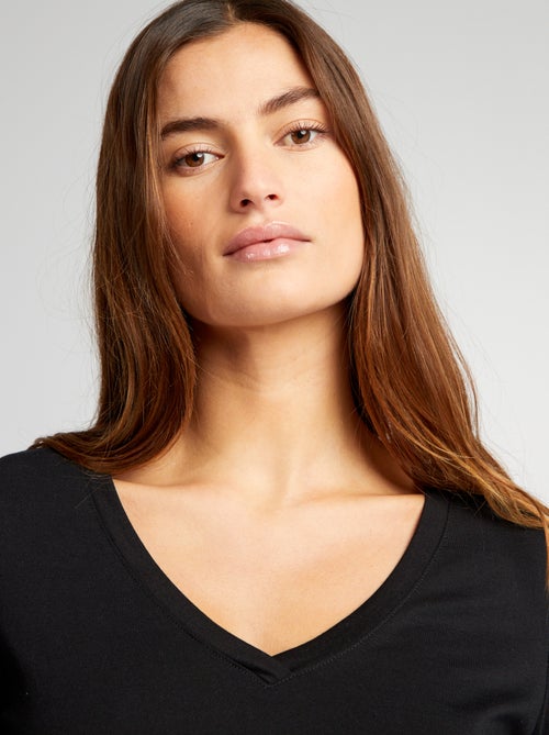 T-shirt met V-hals - Kiabi