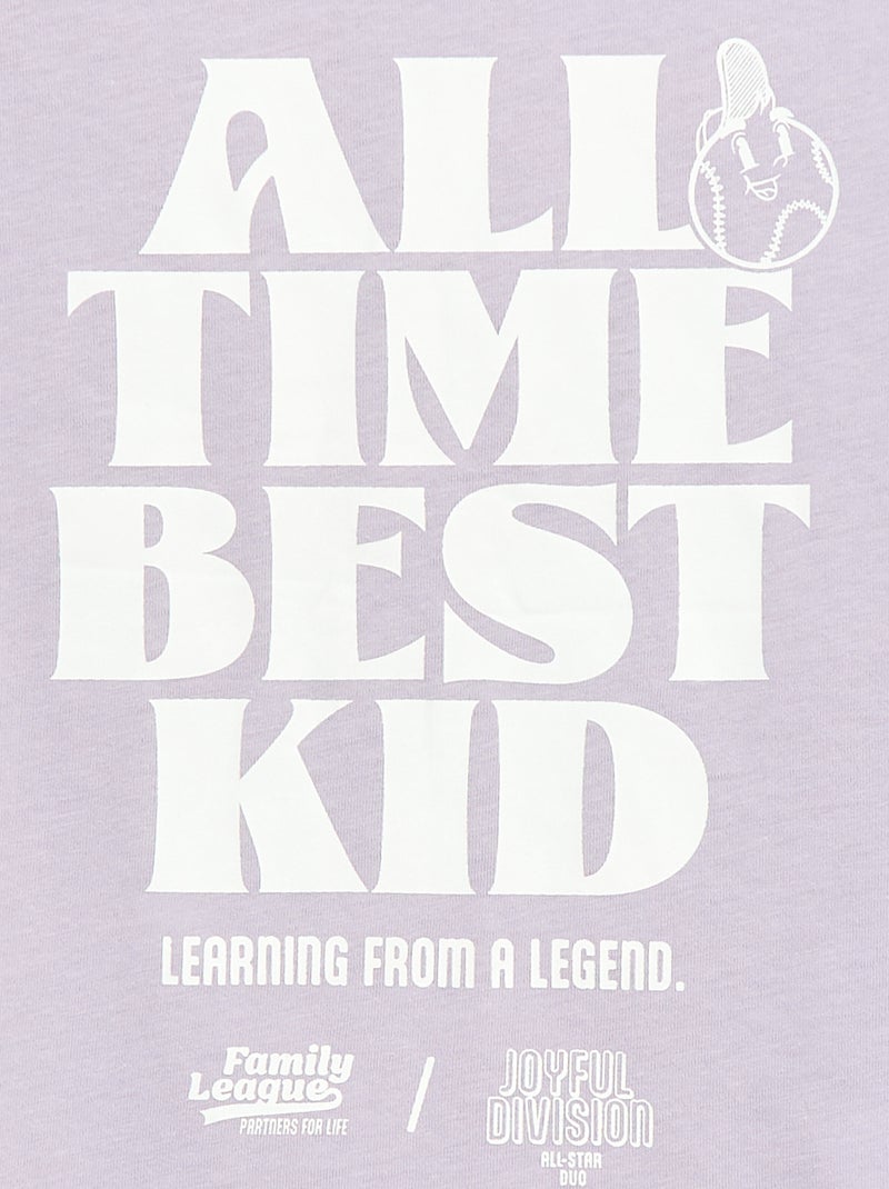 T-shirt met vaderdagboodschap Paars - Kiabi