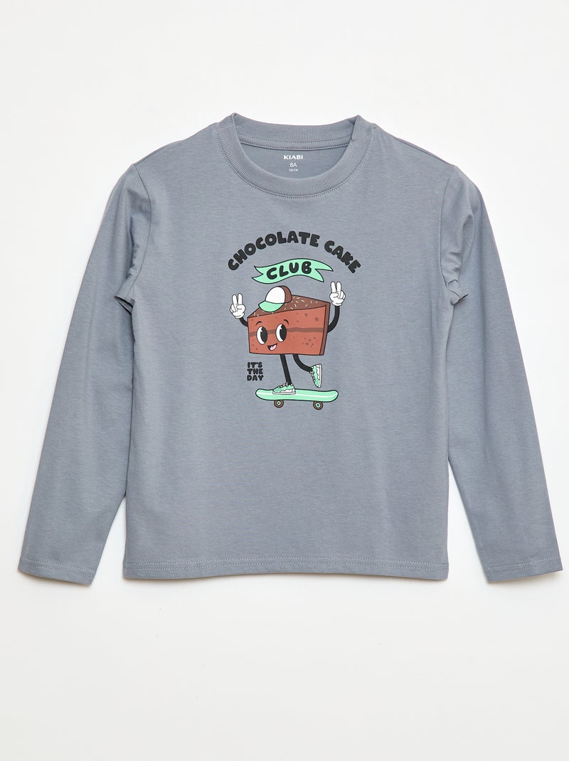 T-shirt met verjaardagprint Grijs - Kiabi