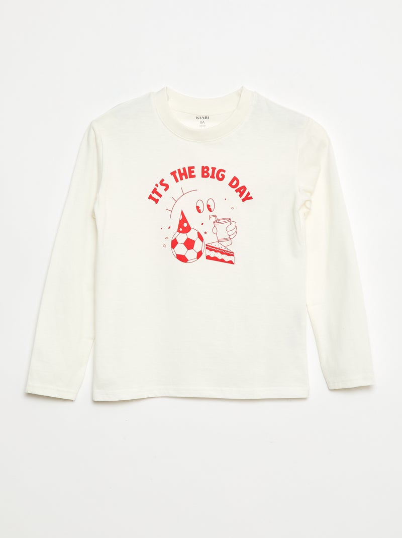 T-shirt met verjaardagprint Wit - Kiabi
