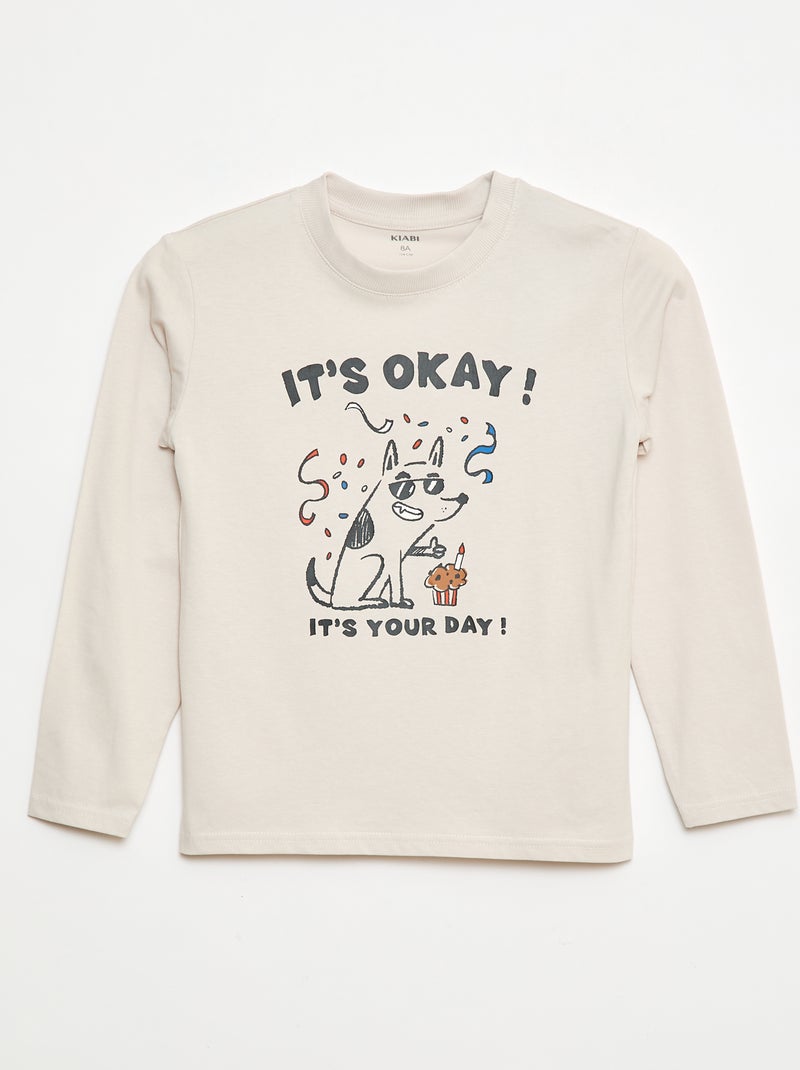 T-shirt met verjaardagprint Wit - Kiabi
